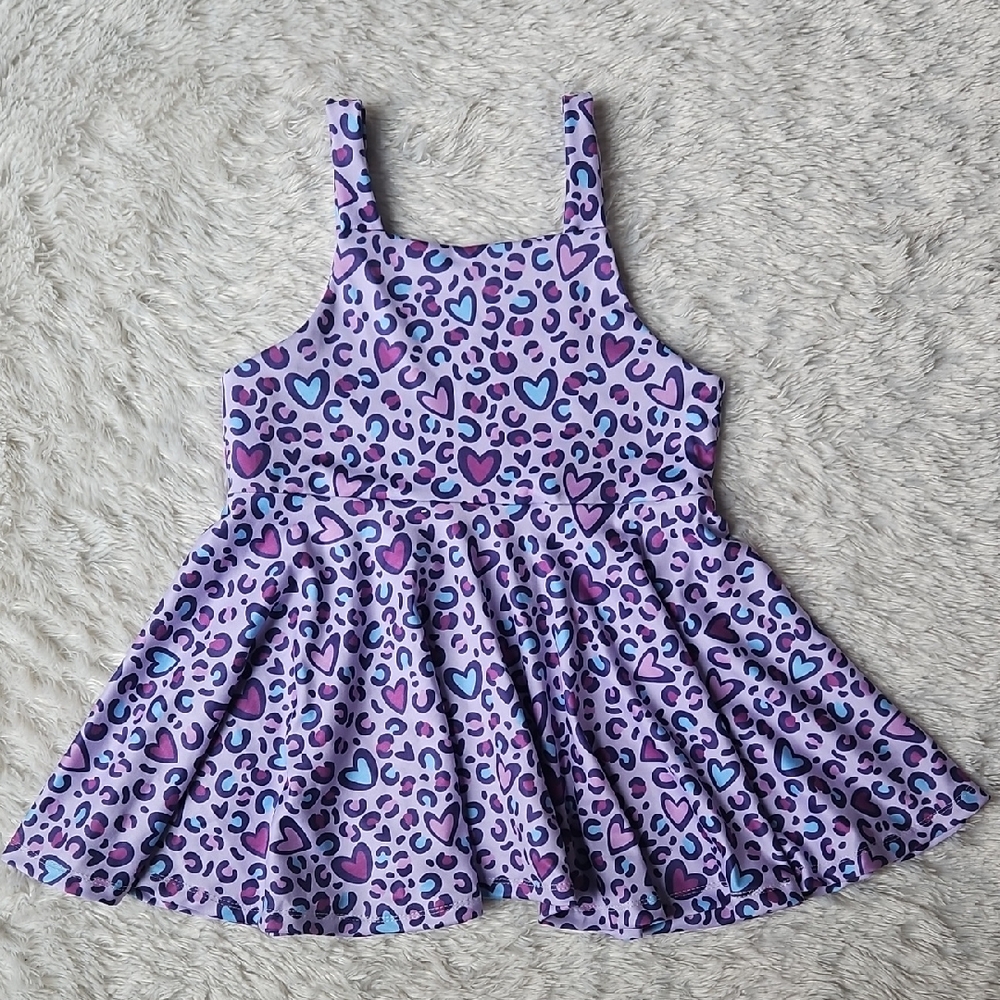 Handmade Purple Floral Tank Leopard Peplum
